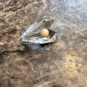 Swarovski Crystal clam shell with a pearl